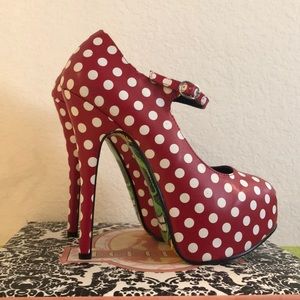 Hand painted TaylorSays high heels red polka dot